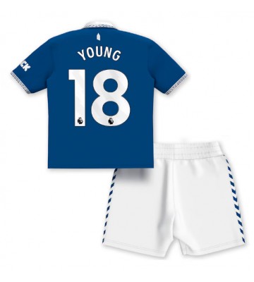 Everton Ashley Young #18 Hemmaställ Barn 2023-24 Kortärmad (+ Korta byxor)